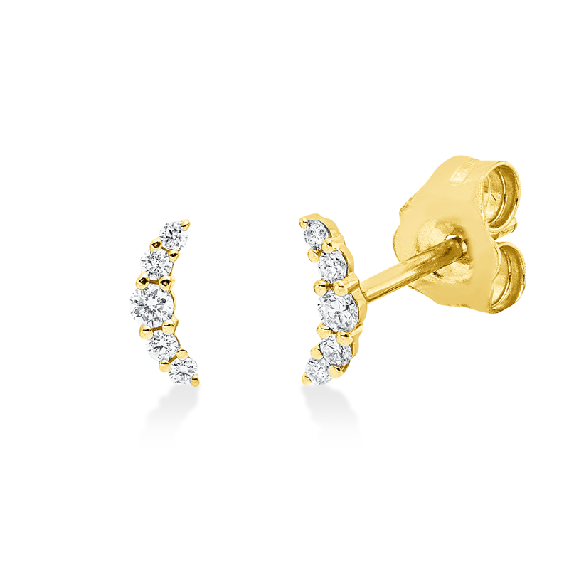 Image 90005020 - Ohrstecker 18 kt GG, 4 Brillanten 0,03 ct, TW-si, 2 Brillanten 0,04 ct, TW-si, 4 ...