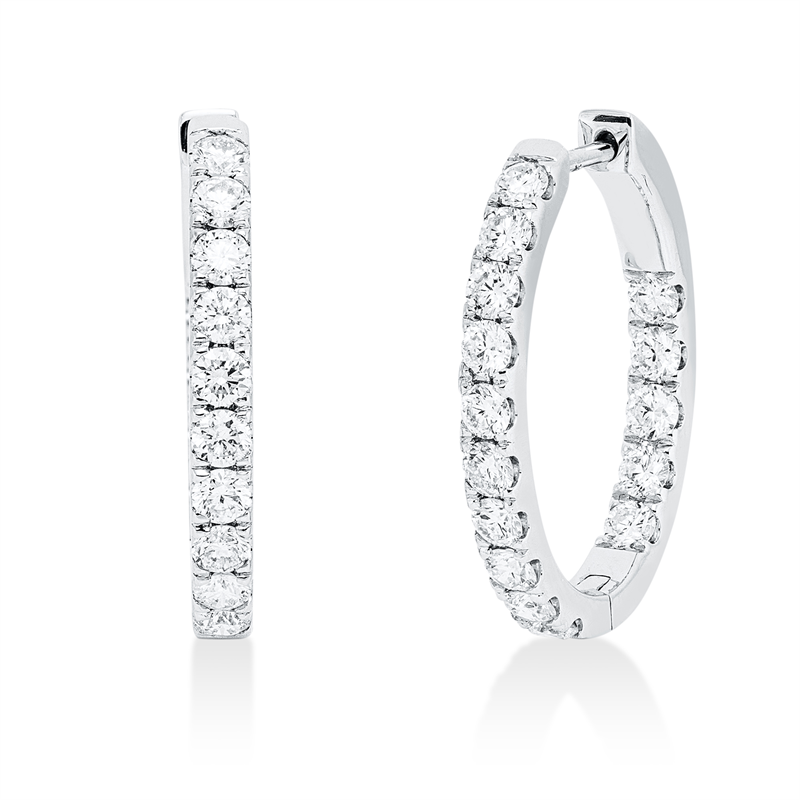 Image 90005160 - Creolen 18 kt WG, 30 Brillanten 1,53 ct, TW-si, H:21,7 mm, B:17,8 mm, S:2,6 ...