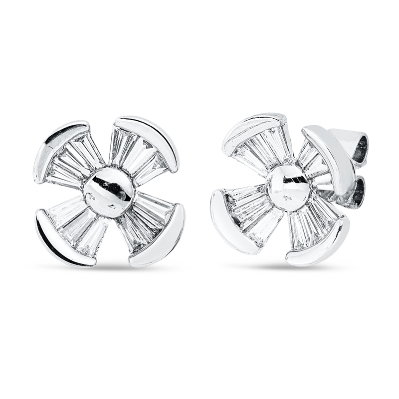 Image 90005163 - Ohrstecker 18 kt WG, 24 Trapeze 0,44 ct, TW-vsi, H:9,7 mm, B:9,7 mm, S:2,3 ...