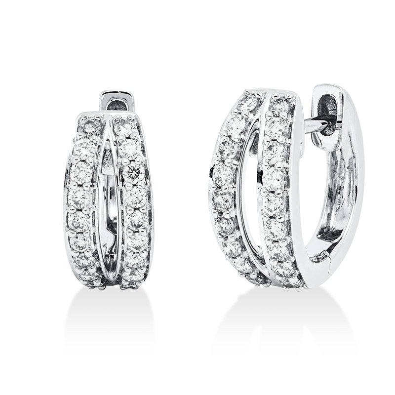 Image 90005216 - Creolen 18 kt WG, 36 Brillanten 0,36 ct, TW-si, H:11,5 mm, B:11,9 mm, S:5,4 ...