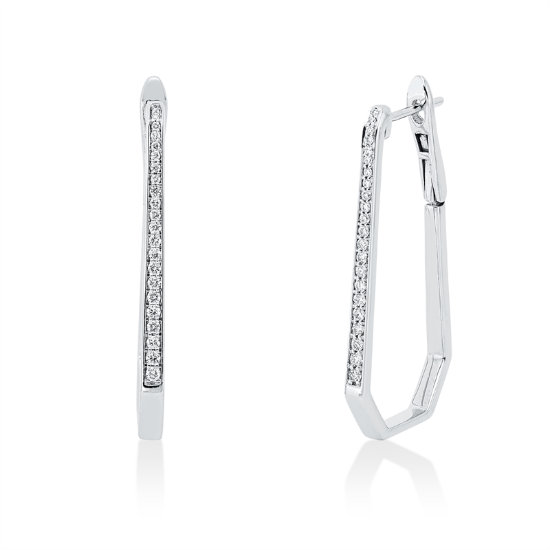 Image 90005234 - Creolen 18 kt WG, 44 Brillanten 0,24 ct, F-vsi, H:30,0 mm, B:16,3 mm, S:1,5 ...