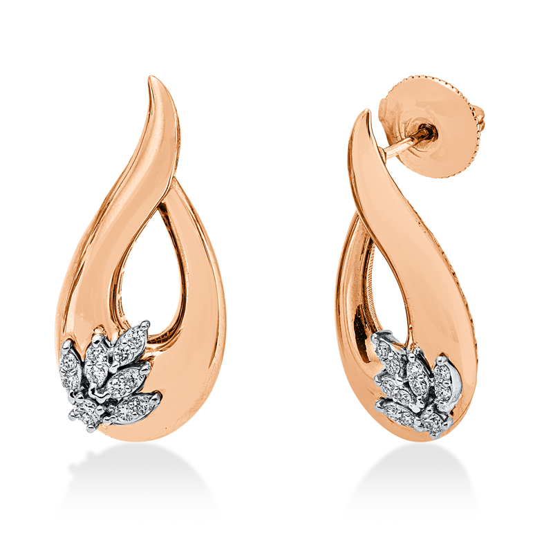 Image 90005237 - Ohrstecker 18 kt RG WG, 22 Brillanten 0,20 ct, F-vsi =*=*= Unterkategorie: Modern ...