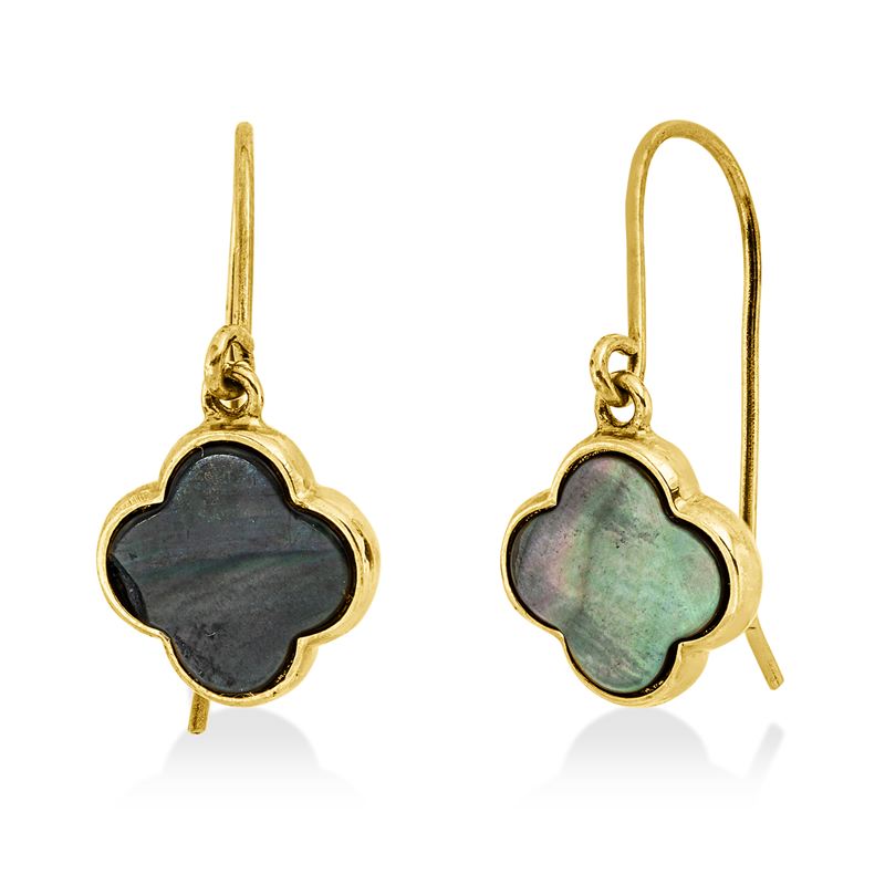 Image 90005251 - Ohrschmuck 18 kt GG, 2 Perlmutt schwarz =*=*= Unterkategorie: Farbstein Fashion, ...
