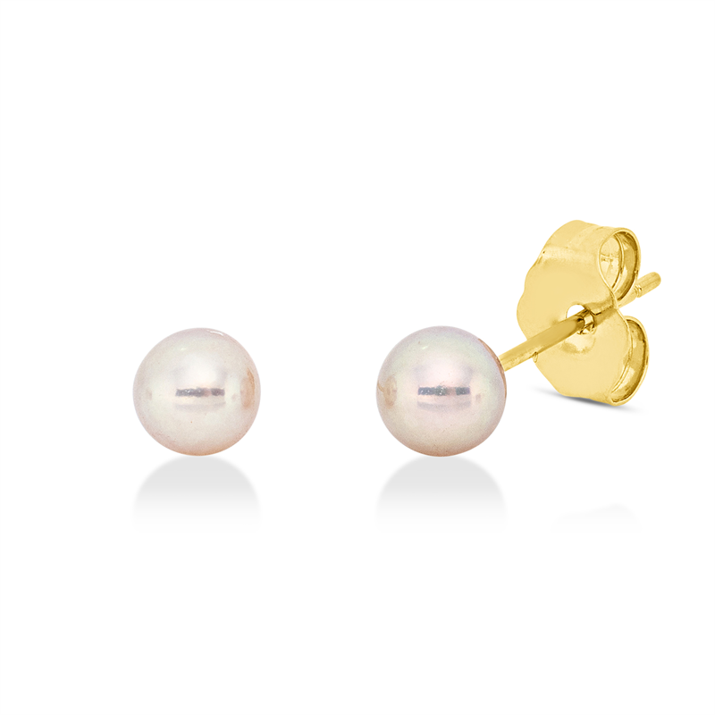 Image 90005256 - Ohrstecker 18 kt GG, 2 SW pink 4 mm =*=*= Unterkategorie: Perle, Hauptmaterial: ...