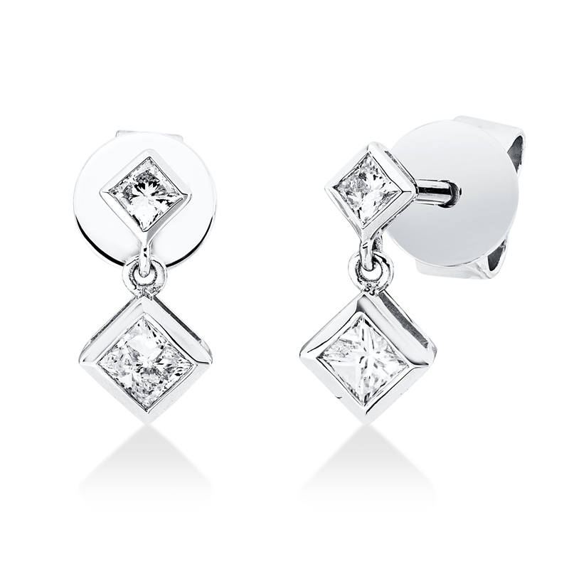 Image 90005268 - Ohrstecker 18 kt WG, 2 Princ. 0,20 ct, TW-si1, 2 Princ. 0,08 ct, ...