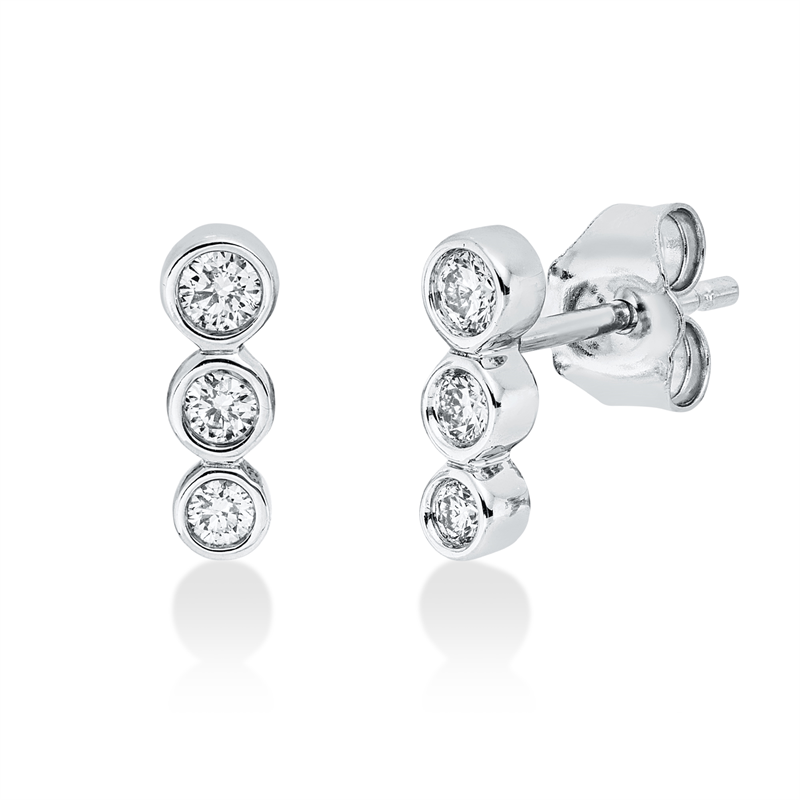 Image Ohrstecker 18 kt WG, 2 Brillanten 0,07 ct, TW-si, 2 Brillanten 0,04 ct, TW-si, 2 ...