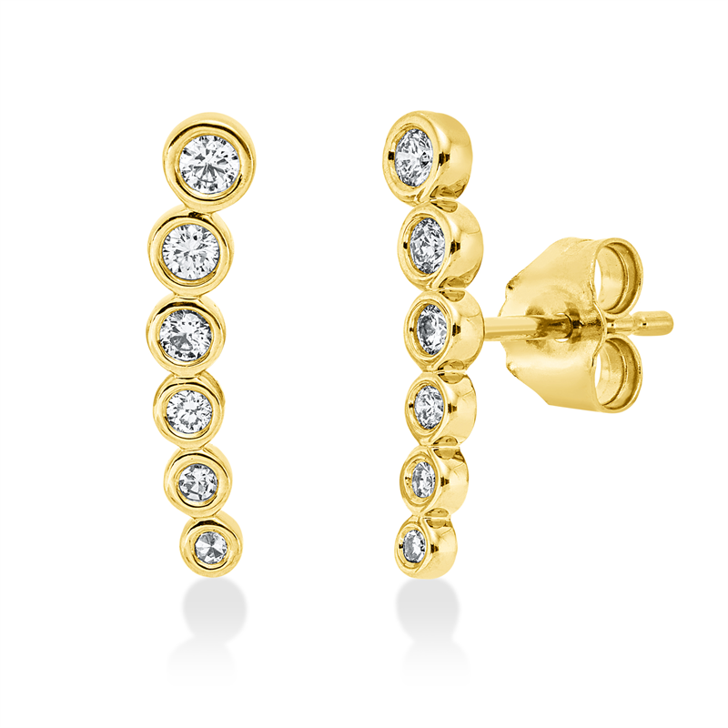 Image Ohrschmuck 18 kt GG, 2 Brillanten 0,05 ct, TW-si, 2 Brillanten 0,03 ct, TW-si, 2 ...