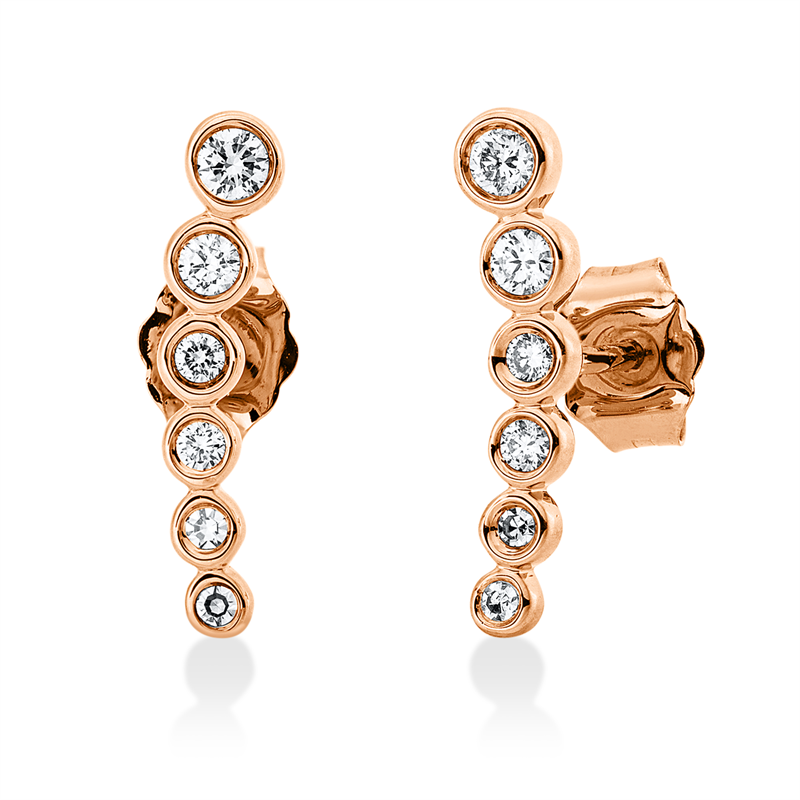 Image Ohrschmuck 18 kt RG, 2 Brillanten 0,05 ct, TW-si, 2 Brillanten 0,03 ct, TW-si, 2 ...
