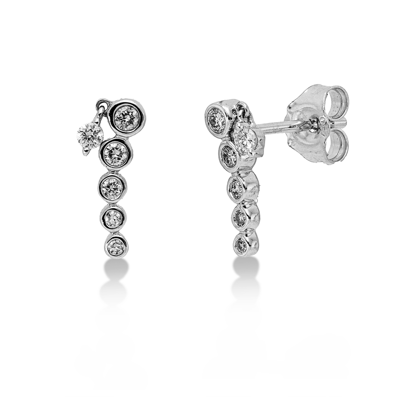 Image Ohrschmuck 18 kt WG, 2 Brillanten 0,05 ct, TW-si, 2 Brillanten 0,04 ct, TW-si, 2 ...