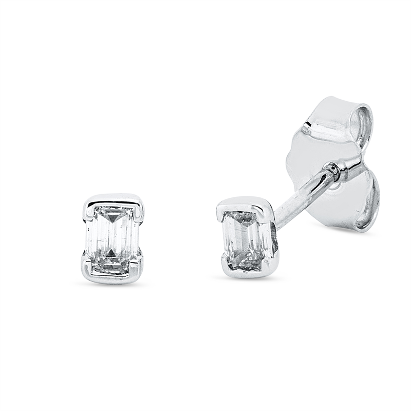 Image Ohrstecker 18 kt WG, 2 Sm.schliff 0,22 ct, TW-si, H:3,7 mm, B:2,6 mm, S:1,9 mm