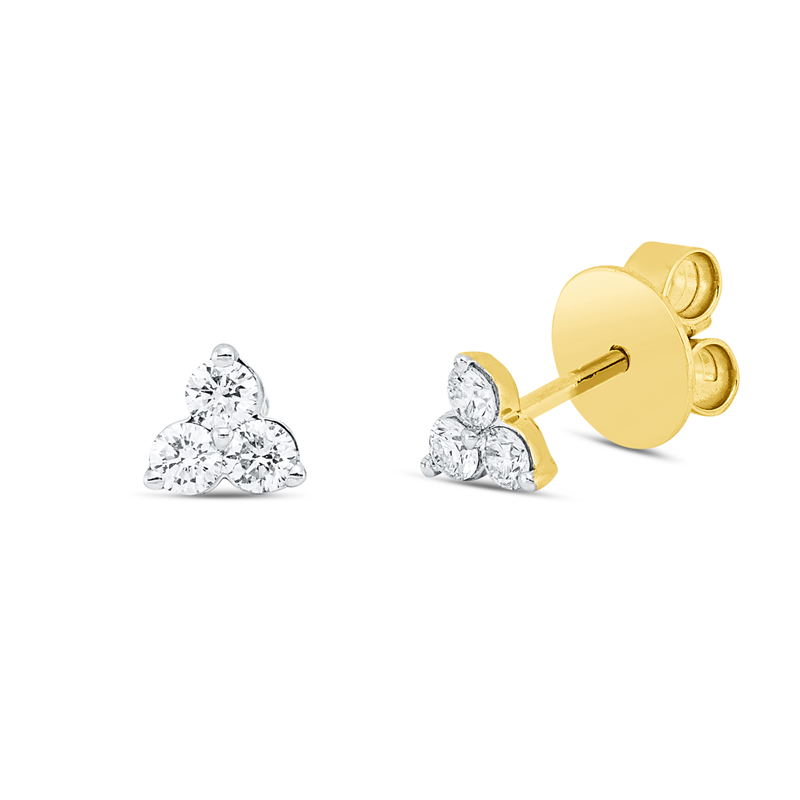 Image Ohrstecker 18 kt GG, Fassung rhodiniert, 6 Brillanten 0,31 ct, TW-si, H:5,0 mm, B:5,4 mm, ...