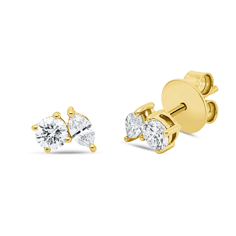 Image Ohrstecker 18 kt GG, 2 Navette 0,25 ct, TW-si, 2 Brillanten 0,46 ct, TW-si