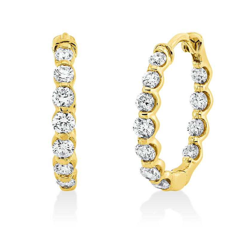 Image Creolen 18 kt GG, 22 Brillanten 0,73 ct, TW-si, H:16,2 mm, B:14,1 mm, S:2,3 mm