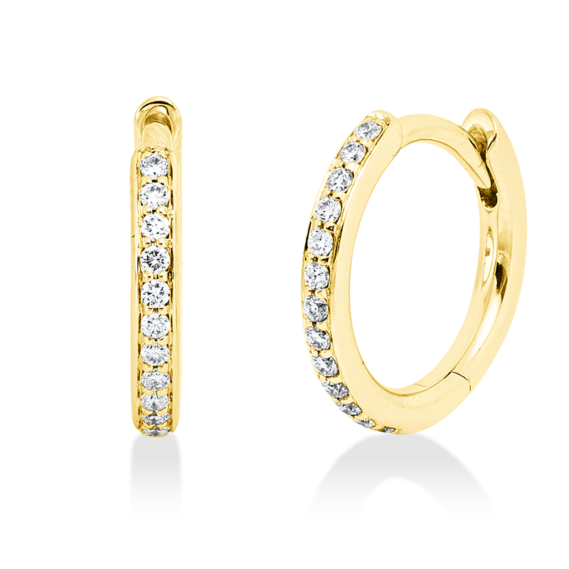Image 90005329 - Creolen 18 kt GG, 26 Brillanten 0,10 ct, TW-si, H:10,9 mm, B:11,6 mm, S:1,7 ...