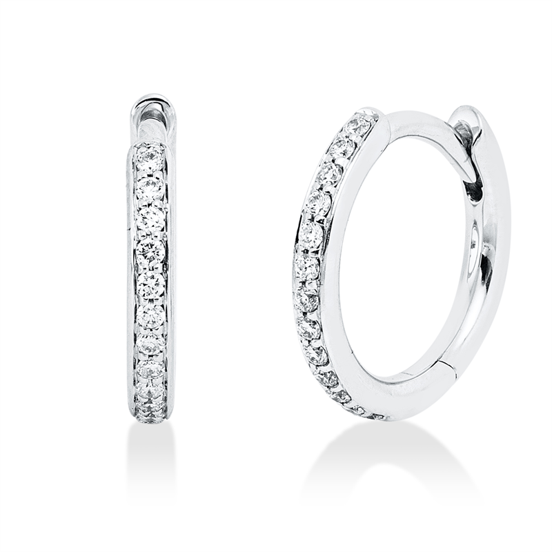 Image 90005331 - Creolen 18 kt WG, 26 Brillanten 0,10 ct, TW-si, H:10,9 mm, B:11,6 mm, S:1,7 ...