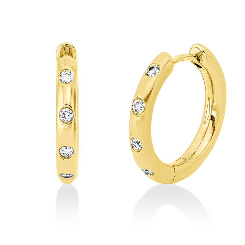 Image 90005338 - Creolen 18 kt GG, 8 Brillanten 0,23 ct, TW-si, H:17,8 mm, B:18,4 mm, S:2,6 ...