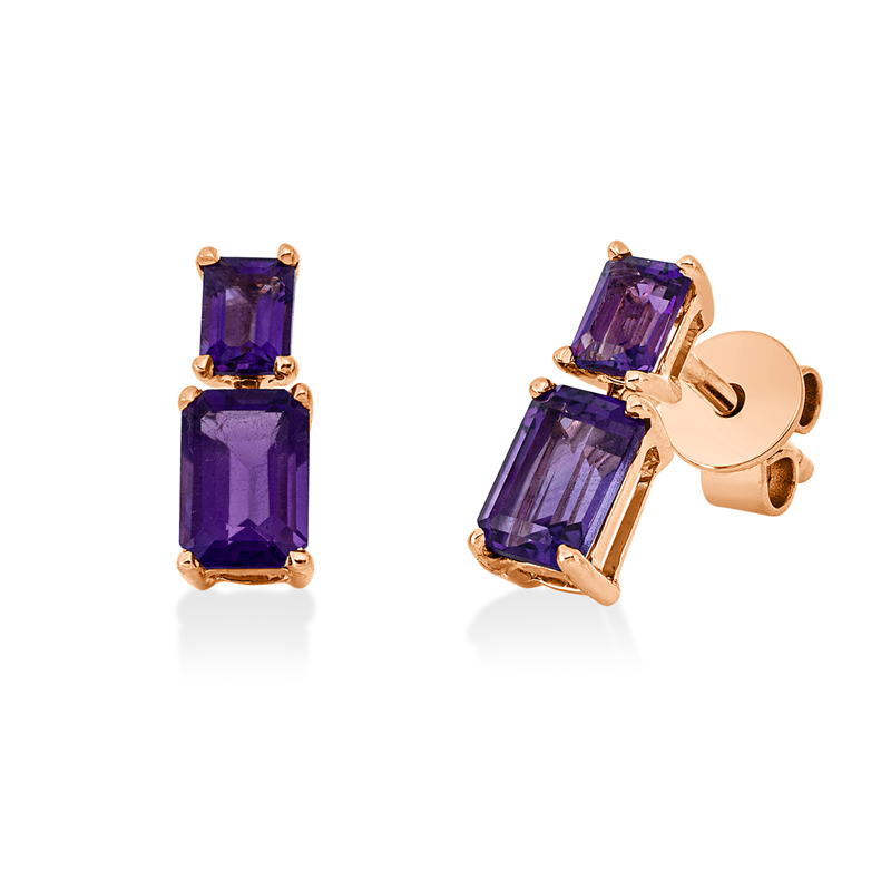 Image 90005339 - Ohrschmuck 4er-Krappe 18 kt RG, 2 Amethyste 1,10 ct lila, 2 Amethyste 0,40 ct lila, ...