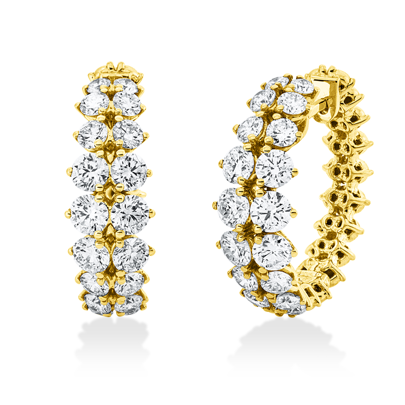 Image 90005345 - Creolen 18 kt GG, 12 Brillanten 1,91 ct, TW-si, 16 Brillanten 0,94 ct, TW-si, 8 ...