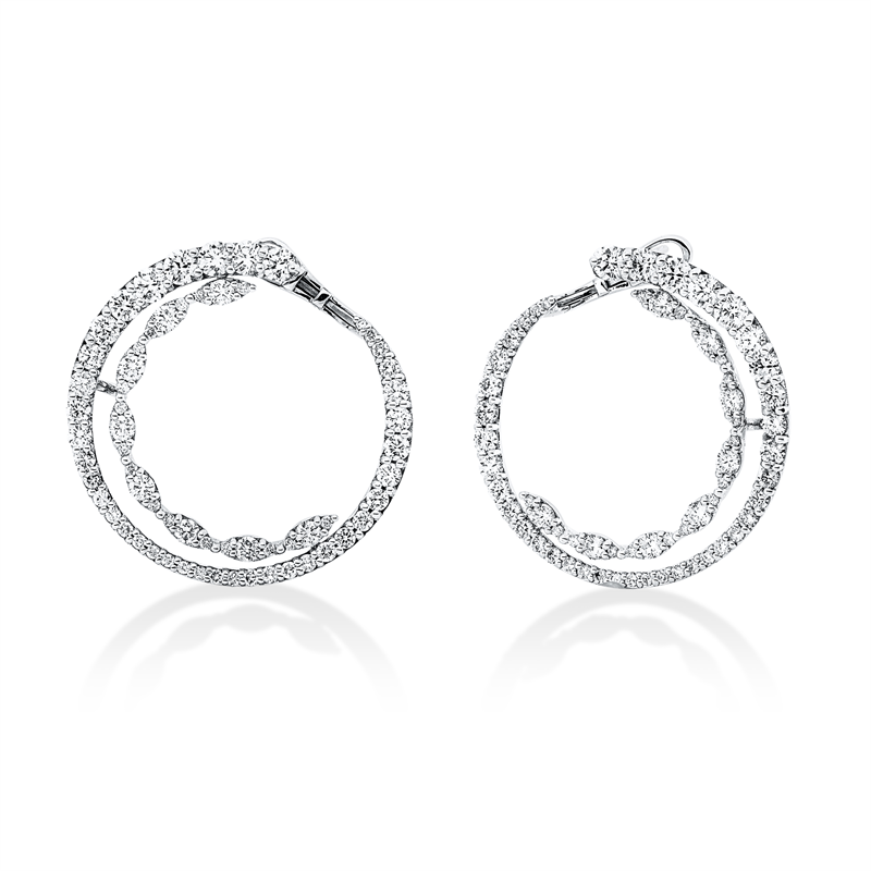 Image 90005346 - Ohrschmuck 18 kt WG, 2 Brillanten 0,16 ct, TW-si, 20 Brillanten 1,44 ct, TW-si, 34 ...