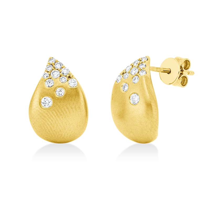 Image 90005025 - Ohrstecker Zarge 18 kt GG, mattiert, 22 Brillanten 0,27 ct, TW-si, H:14,2 mm, B:14,0 mm, ...