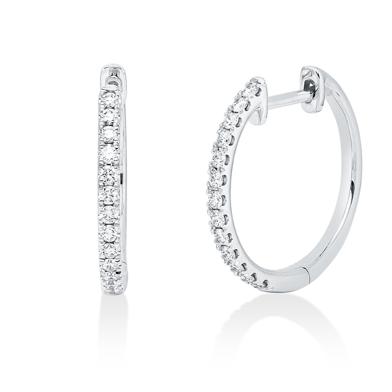 Image 90005026 - Creolen 18 kt WG, 26 Brillanten 0,20 ct, TW-si, H:15,0 mm, B:15,0 mm, S:1,6 ...
