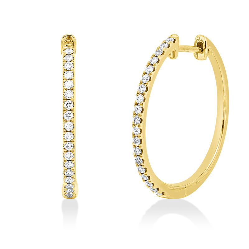 Image 90005027 - Creolen 18 kt GG, 38 Brillanten 0,23 ct, TW-si, H:19,7 mm, B:17,6 mm, S:1,5 ...