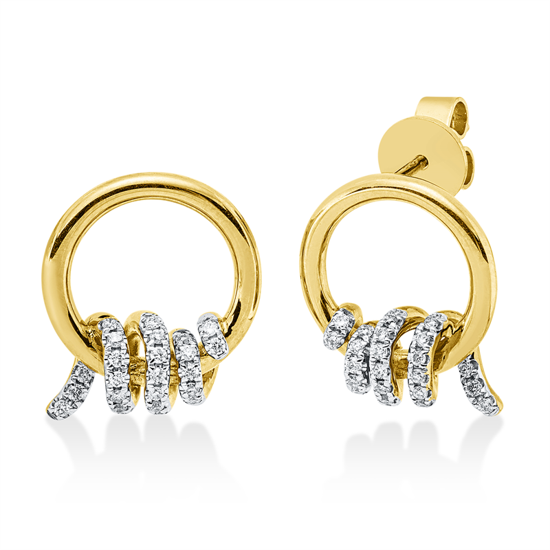Image 90005028 - Ohrstecker 18 kt GG WG, 48 Brillanten 0,18 ct, W-pi, H:14,7 mm, B:12,0 mm, S:5,0 ...