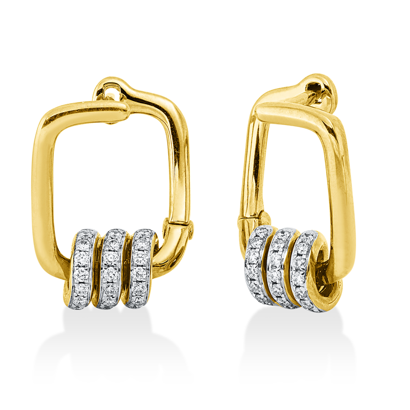 Image 90005029 - Creolen 18 kt GG WG, 42 Brillanten 0,20 ct, W-pi, H:17,5 mm, B:13,2 mm, S:9,5 ...