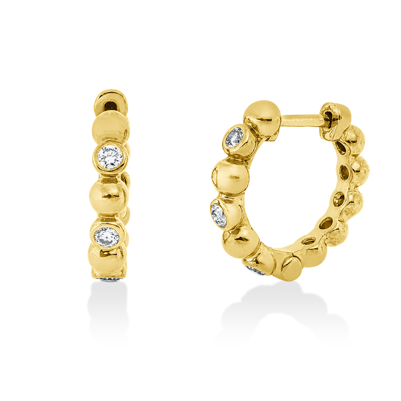 Image 90005030 - Creolen 18 kt GG, 6 Brillanten 0,15 ct, J-vsi/si, H:13,7 mm, B:14,5 mm, S:2,7 ...