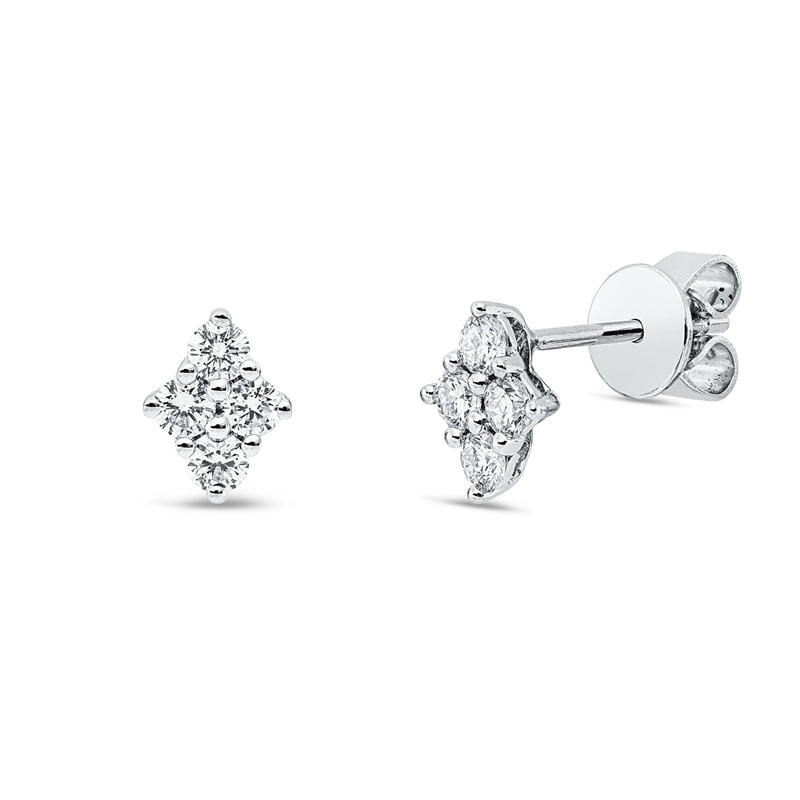 Image 90005032 - Ohrstecker 18 kt WG, 8 Brillanten 0,35 ct, TW-vsi/si, H:7,0 mm, B:5,2 mm, S:2,3 ...