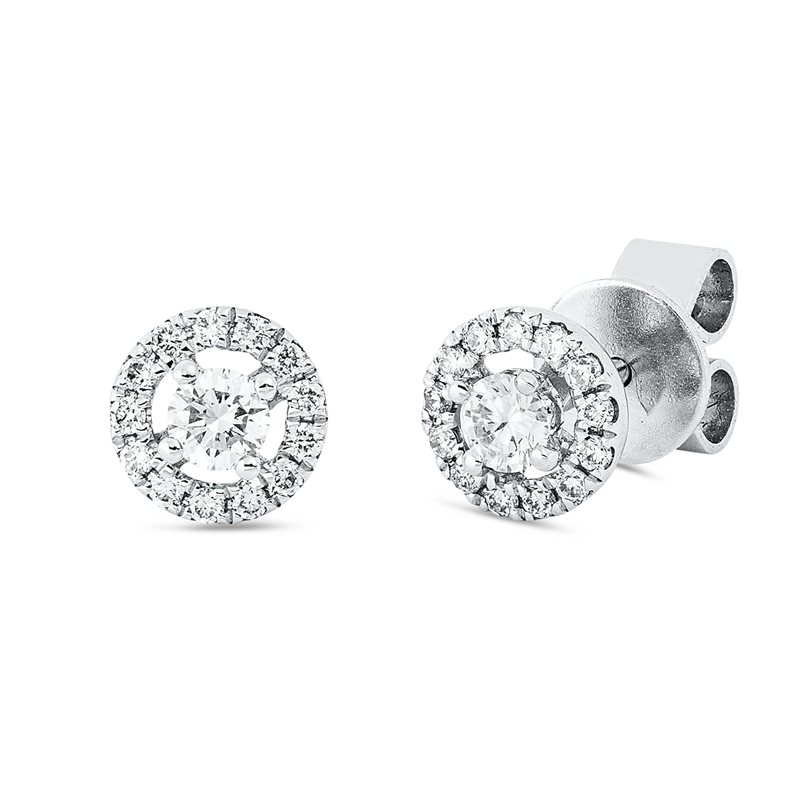Image 90005034 - Ohrstecker 18 kt WG, 2 Brillanten 0,17 ct, TW-si, 26 Brillanten 0,13 ct, J-vsi/si, Ø:6,0 ...