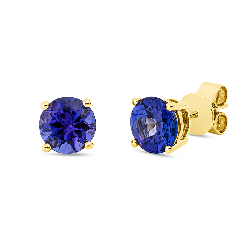 Image 90005039 - Ohrstecker 4er-Krappe 14 kt GG, 2 Tansanit 3,14 ct blau, Ø:7,0 ...