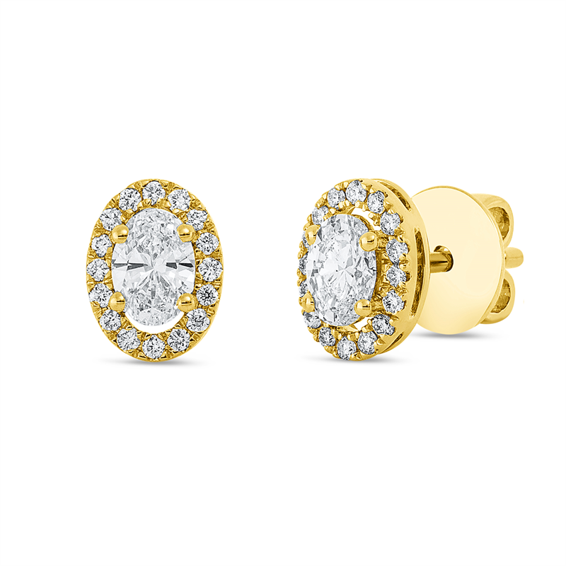 Image 90007136 - Ohrstecker 4er-Krappe 18 kt GG, 2 Oval 0,54 ct, TW-si, 32 Brillanten 0,15 ct, ...