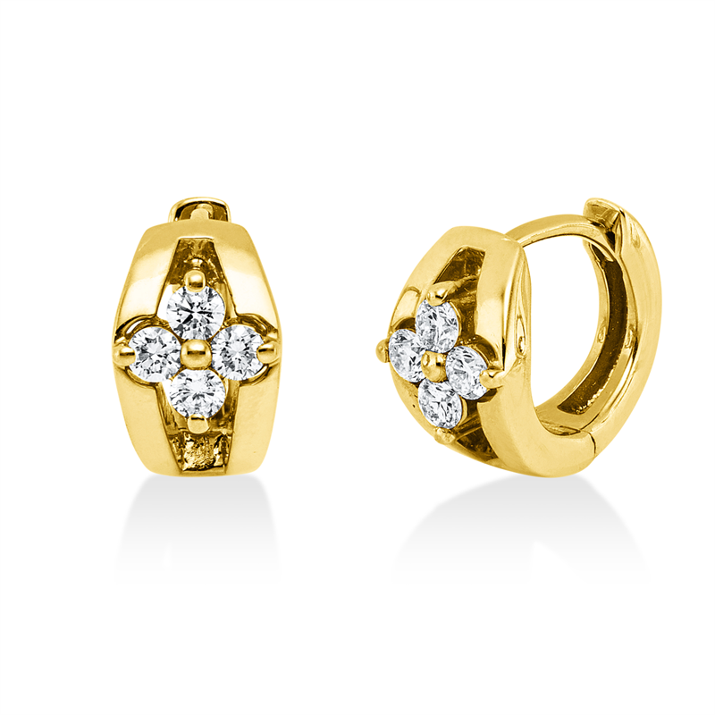 Image 90007683 - Creolen 14 kt GG, 8 Brillanten 0,28 ct, TW-si, H:9,9 mm, B:11,6 mm, S:6,3 ...