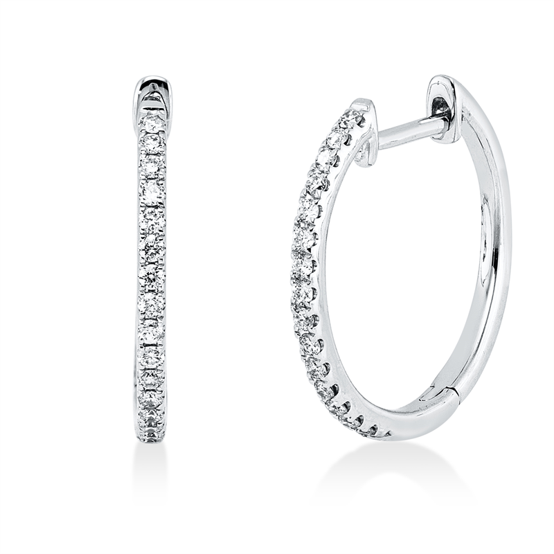 Image 90007134 - Creolen 18 kt WG, 36 Brillanten 0,25 ct, TW-si, H:16,9 mm, B:17,5 mm, S:1,4 ...