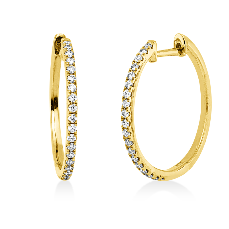 Image 90007135 - Creolen 18 kt GG, 42 Brillanten 0,29 ct, TW-si, H:19,5 mm, B:20,2 mm, S:1,4 ...