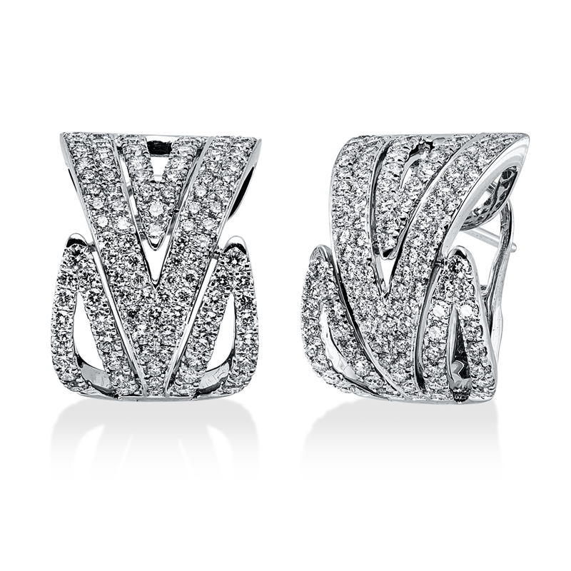 Image 90007146 - Ohrschmuck 18 kt WG, 208 Brillanten 2,72 ct, TW-vsi, H:19,7 mm, B:20,8 mm, S:14,8 ...