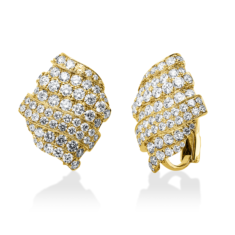 Image 90007147 - Ohrschmuck 18 kt GG, 130 Brillanten 4,22 ct, TW-vsi, H:24,6 mm, B:14,8 mm, S:19,1 ...