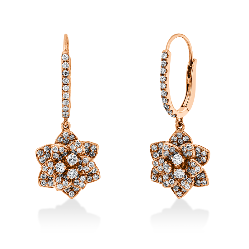 Image 90007148 - Ohrschmuck 18 kt RG, 20 Brillanten 0,18 ct, TW-vsi/si, 6 Brillanten 0,24 ct, TW-vsi/si, ...