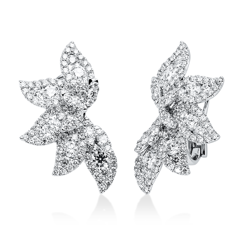Image 90007149 - Ohrschmuck 18 kt WG, 10 Brillanten 1,28 ct, TW-vsi, 204 Brillanten 2,52 ct, TW-vsi, ...