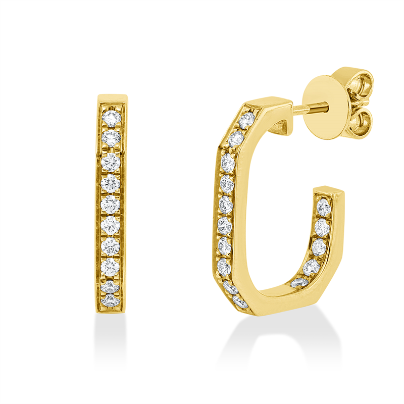 Image 90007153 - Ohrschmuck 14 kt GG, 30 Brillanten 0,47 ct, TW-si, H:18,3 mm, B:17,3 mm, S:2,7 ...