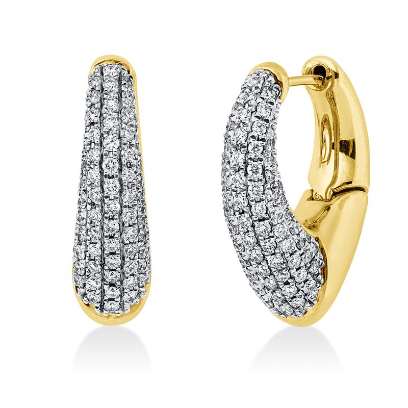Image 90007156 - Creolen 14 kt GG WG, 36 Diamanten 0,09 ct, TW-si, 120 Brillanten 0,61 ct, TW-si, H:19,3 ...