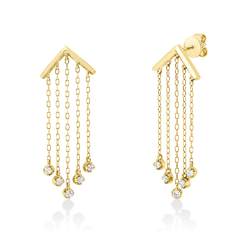 Image 90007167 - Ohrschmuck 14 kt GG, 10 Brillanten 0,31 ct, TW-si, H:40,0 mm, B:14,0 mm, S:2,0 ...