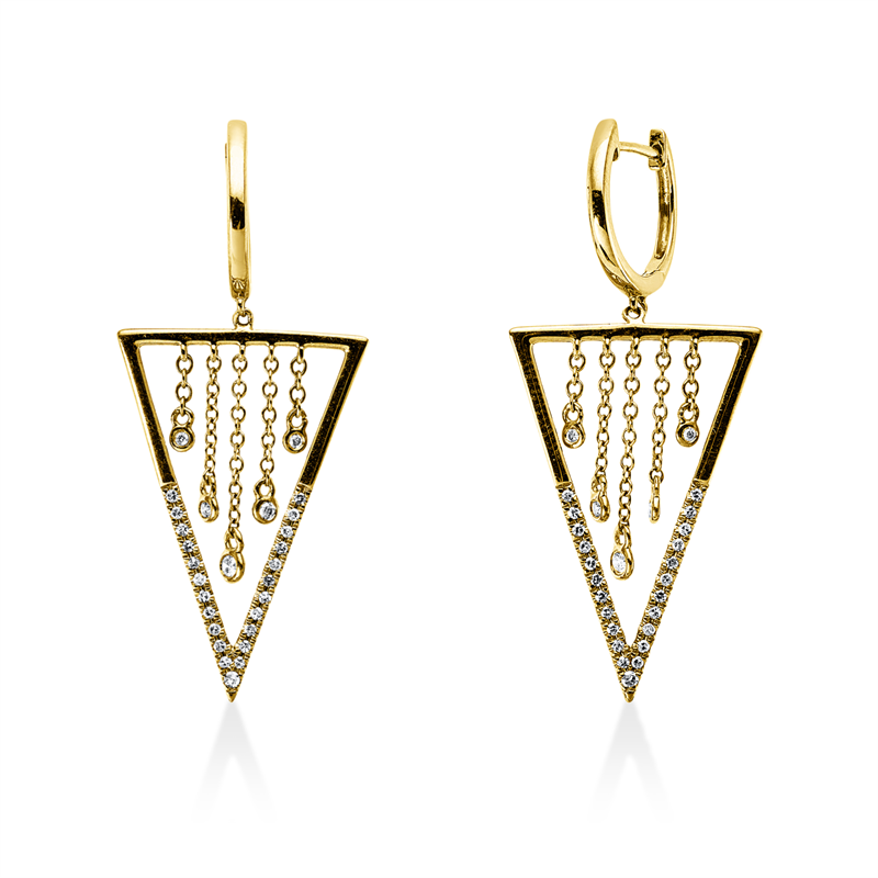 Image 90007572 - Ohrschmuck 18 kt GG, 46 Diamanten 0,13 ct, TW-si, 10 Brillanten 0,06 ct, TW-si, H:37,3 ...