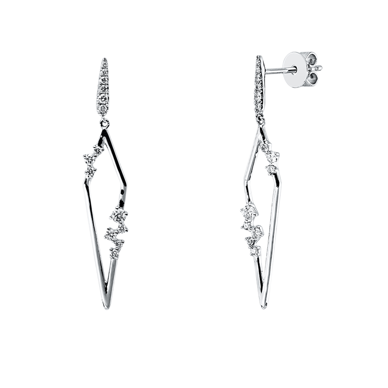 Image 90007573 - Ohrschmuck 18 kt WG, 28 Brillanten 0,26 ct, TW-si/pi, H:34,8 mm, B:6,0 mm, S:1,6 ...