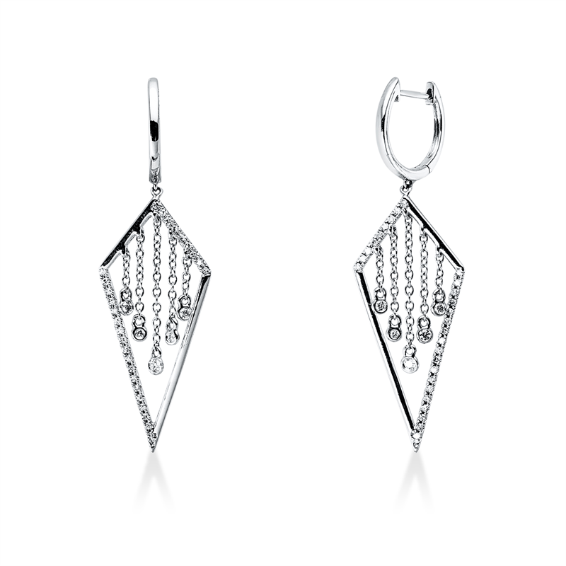 Image 90007574 - Ohrschmuck 18 kt WG, 54 Diamanten 0,15 ct, TW-si, 10 Brillanten 0,07 ct, TW-si, H:40,0 ...