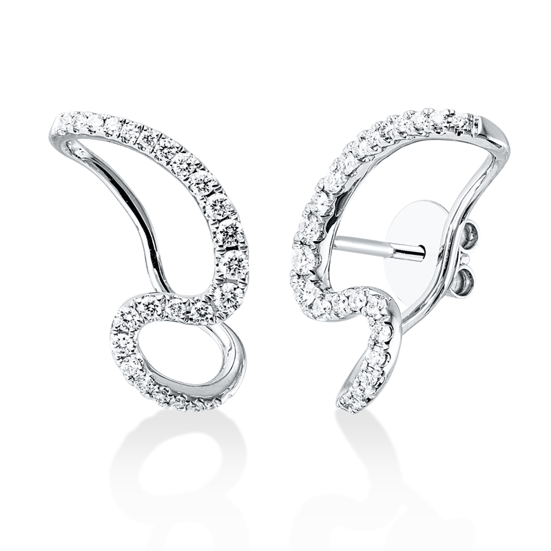 Image 90007579 - Ohrschmuck 18 kt WG, 48 Brillanten 0,34 ct, TW-si, H:17,6 mm, B:9,2 mm, S:8,2 ...