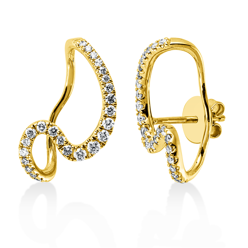 Image 90007580 - Ohrschmuck 18 kt GG, 48 Brillanten 0,34 ct, W-si, H:17,2 mm, B:9,4 mm, S:7,1 ...