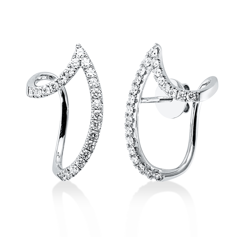 Image 90007581 - Ohrschmuck 18 kt WG, 44 Brillanten 0,50 ct, TW-si, H:19,8 mm, B:12,2 mm, S:9,4 ...