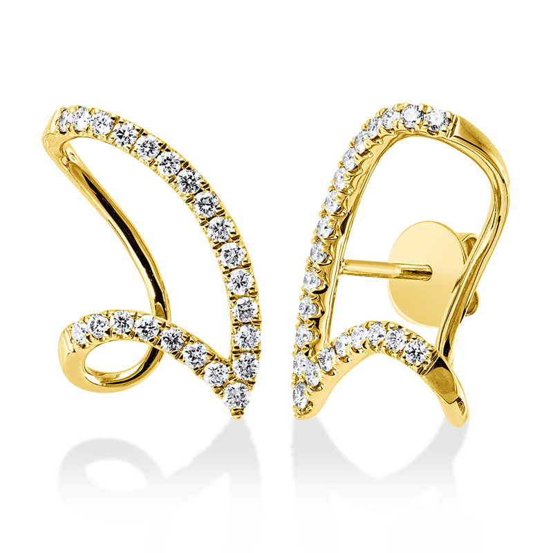 Image 90007582 - Ohrschmuck 18 kt GG, 44 Brillanten 0,50 ct, W-si, H:19,0 mm, B:11,6 mm, S:7,7 ...